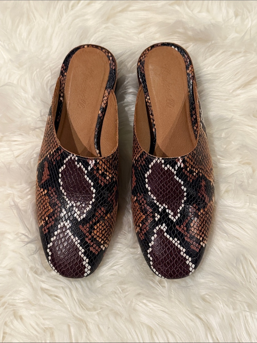 Madewell Women’s Brown Snakeskin-Pattern Mule Slides 9